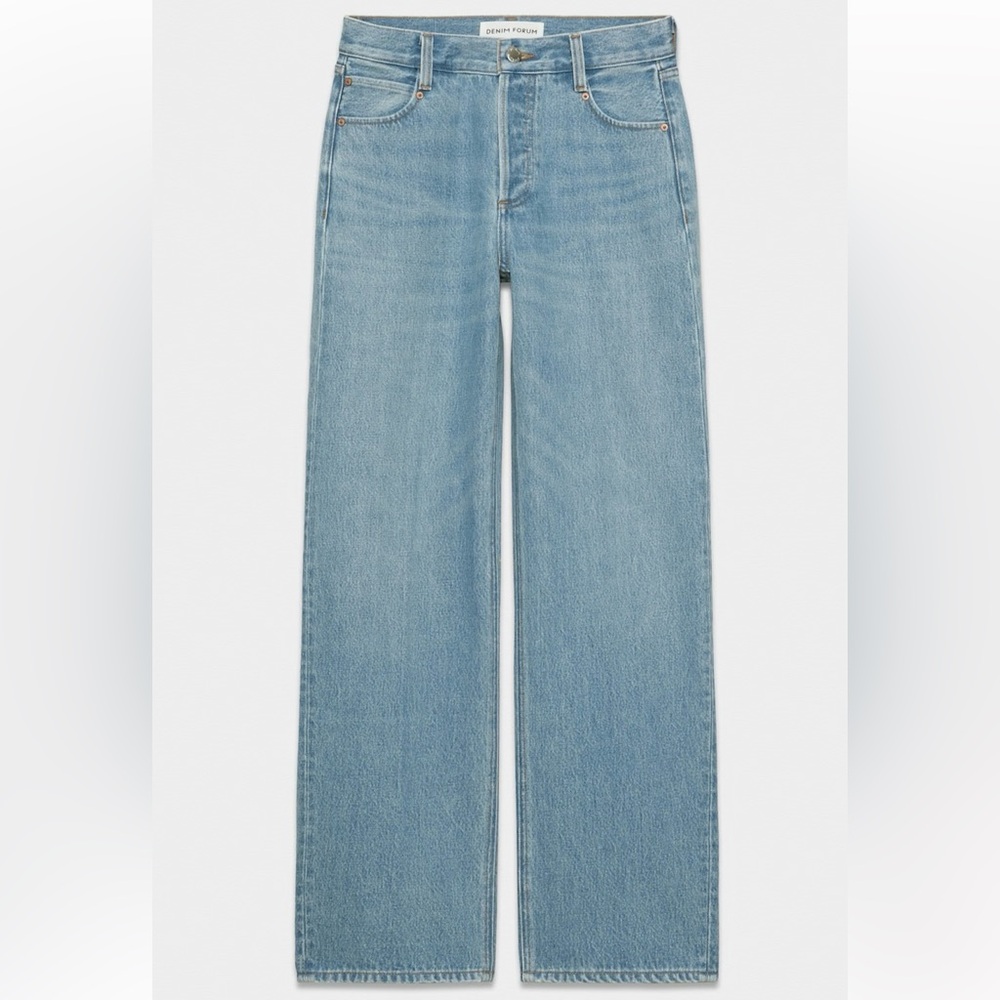 Aritzia Denim Forum 90s Low Rise Barrel Button Fly Cotton Blue Jeans Size 28 - Picture 7 of 16